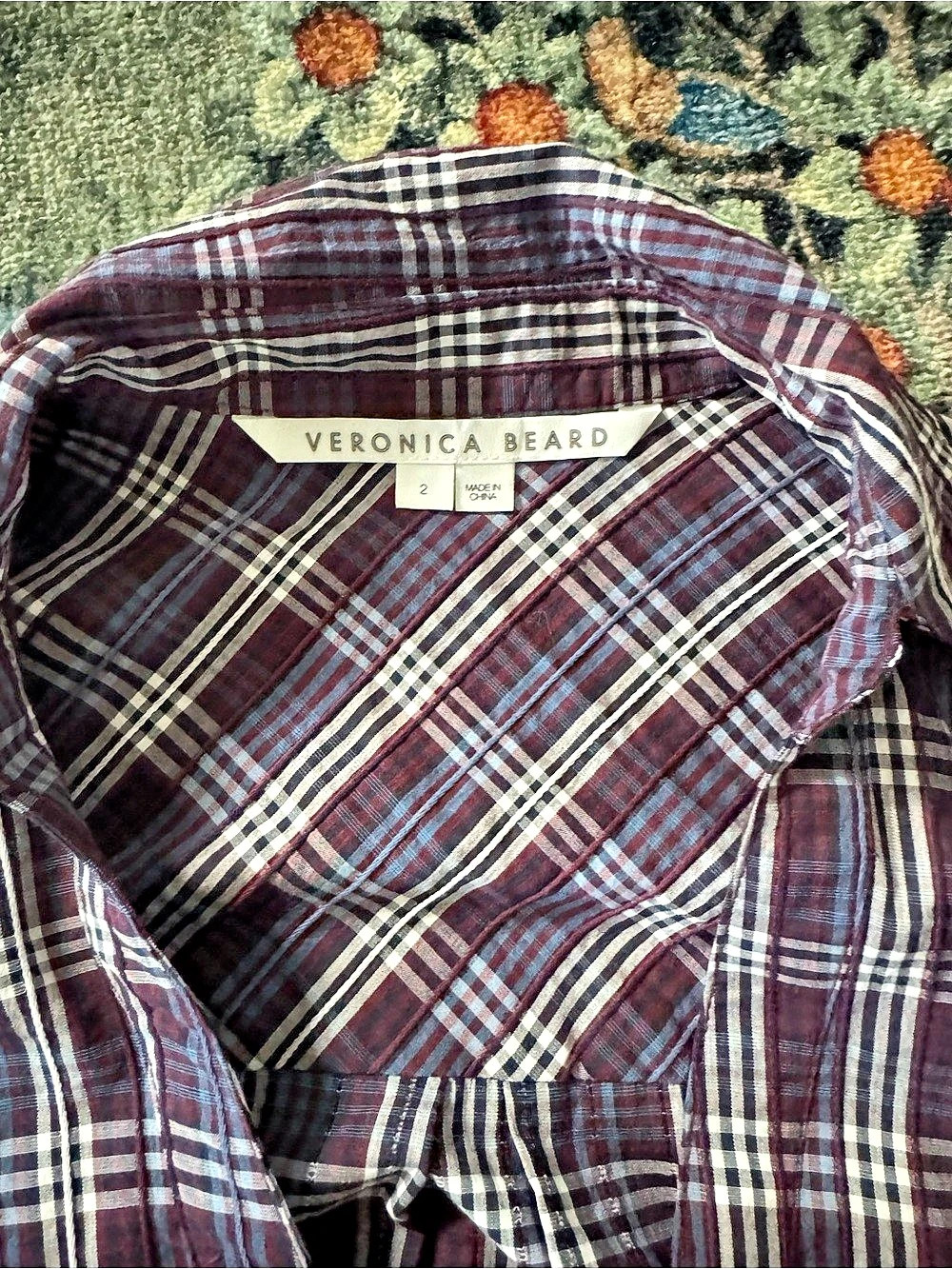 Veronica Beard Perenna Plaid Shirtdress Size 2 - Picture 6 of 8